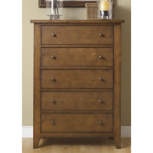 Liberty Furniture Hearthstone 5 Drawer Chest in Rustic Oak Finish - All