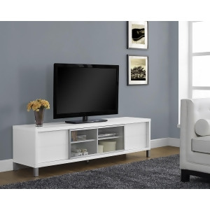 Monarch Specialties White Hollow-Core Euro Tv Console I 2537 - All