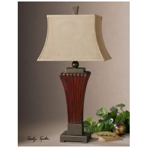 Uttermost Rosso Ribbed Ceramic Lamp - All