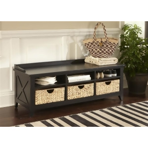 Liberty Furniture Hearthstone Cubby Storage Bench in Rustic Black Finish - All