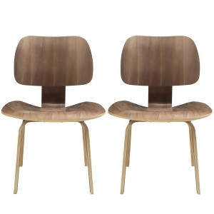 Modway Fathom Dining Chairs Set of 2 in Walnut - All