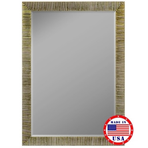 Hitchcock Butterfield Textured Silver Ribbed Framed Wall Mirror - All