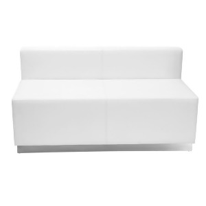 Flash Furniture Hercules Alon Series White Leather Loveseat With Brushed Stainle - All