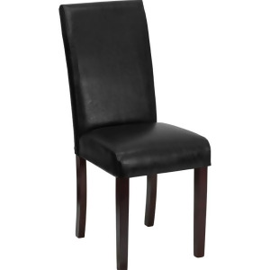 Flash Furniture Black Leather Upholstered Parsons Chair Bt-350-bk-lea-023-gg - All