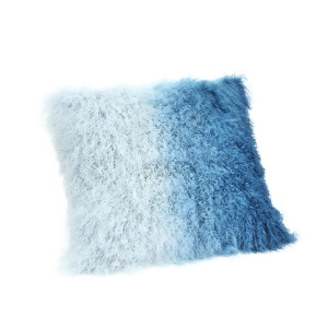 Moe's Home Lamb Fur Pillow In Blue Spectrum - All