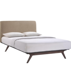 Modway Tracy Queen Wood Bed Frame In Cappuccino And Latte - All