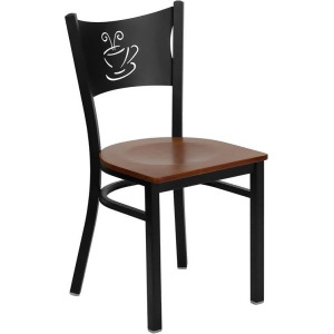 Flash Furniture Hercules Series Black Coffee Back Metal Restaurant Chair Cherr - All