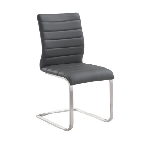 Armen Living Fusion Contemporary Side Chair In Gray and Stainless Steel Set of - All