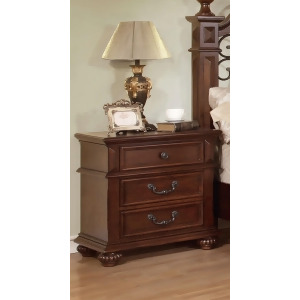 Furniture of America Traditional 3-Drawer Nightstand In Antique Dark Oak - All