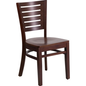 Flash Furniture Darby Series Slat Back Walnut Wooden Restaurant Chair - All