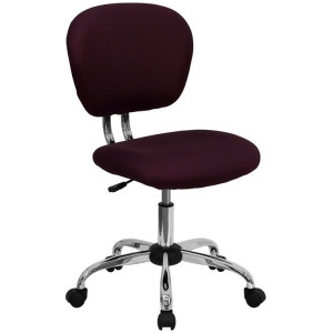 Flash Furniture Mid-Back Burgundy Mesh Task Chair w/ Chrome Base H-2376-f-by-g - All