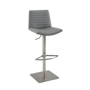 Chintaly 0572 Ribbed Back And Seat Pneumatic Stool In Gray - All