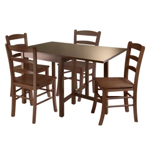 Winsome Wood Lynden 5 Piece Dining Table w/ 4 Ladder Back Chairs - All