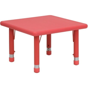 Flash Furniture 24 Inch Square Height Adjustable Red Plastic Activity Table Yu - All