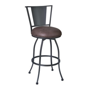 Armen Living Dynasty 26 Barstool in Mineral finish with Bandero Tobacco upholst - All