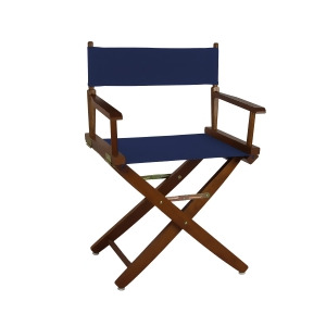 Yu Shan Extra-wide Premium Directors Chair Mission Oak Frame with Navy Color Cov - All