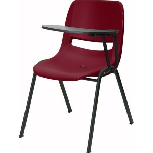 Flash Furniture Burgundy Ergonomic Shell Chair w/ Left Handed Flip-Up Tablet Arm - All