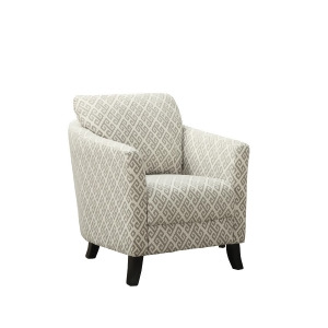 Monarch Specialties Sandstone Grey Maze Fabric Accent Chair I 8009 - All