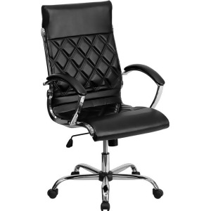 Flash Furniture High Back Designer Black Leather Executive Office Chair w/ Chrom - All