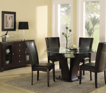 Homelegance Daisy 5 Piece Round Dining Room Set in Espresso 