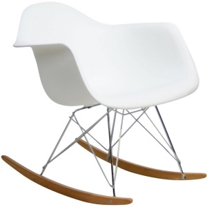 Modway Rocker Lounge Chair in White - All