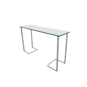 Allan Copley Designs Edwin Rectangular Console Table w/ Glass Top on Chrome Plat - All