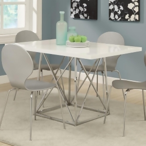 Monarch Specialties I 1046 White Glossy / Chrome Metal 36 Inch X 48 Inch Dining - All