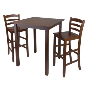 Winsome Wood Parkland 3 Piece High Table w/ 29 Inch Ladder Back Stools - All