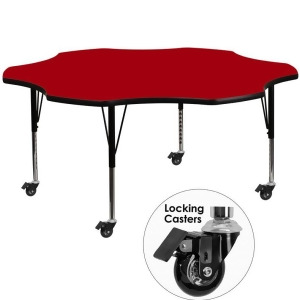 Flash Furniture Mobile 60 Flower Shaped Activity Table With Red Thermal Fused L - All