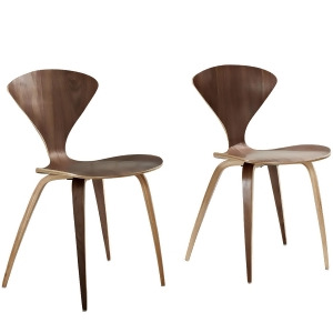 Modway Vortex Dining Chairs Set of 2 in Dark Walnut - All