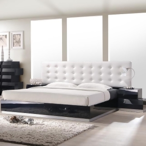 J M Furniture Milan 3 Piece Platform Bedroom Set in Black Lacquer - All