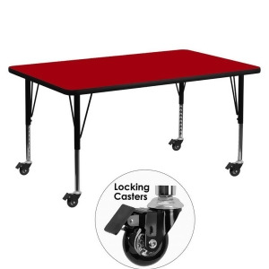 Flash Furniture Mobile 30 X 60 Rectangular Activity Table With Red Thermal Fus - All