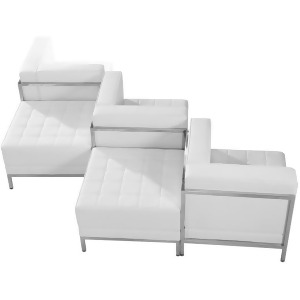 Flash Furniture Hercules Imagination Series White Leather 5 Piece Chair And Otto - All