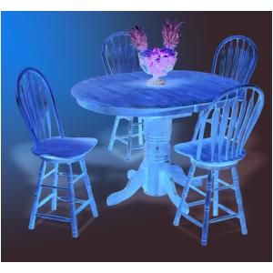 Sunset Trading Cafe Pedestal Table in Light Oak Finish - All