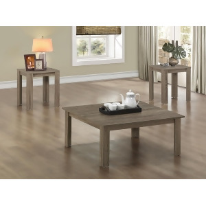 Monarch Specialties Dark Taupe Reclaimed-Look Three Pieces Square Table Set I 79 - All