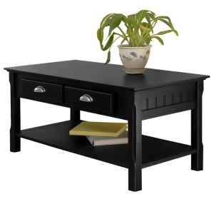 Winsome Wood 20238 Timer Coffee Table Drawers Shelf in Black - All