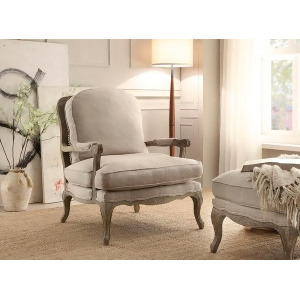 Homelegance Parlier Show Wood Accent Chair In Grey Weathered / Natural Fabric - All