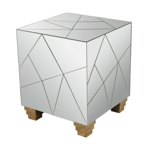 Lazy Susan Mirrored Mosaic Cube Foot Stool - All