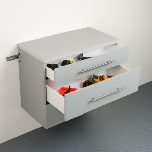 Prepac HangUps Garage 3 Drawer Base Storage Cabinet in Gray - All