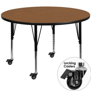 Flash Furniture Mobile 48 Round Activity Table With Oak Thermal Fused Laminate - All