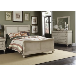 Liberty Furniture Rustic Traditions Sleigh Bed Dresser Mirror in Rustic Whit - All