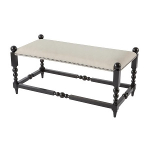 Black Julianne Bench With White Fabric - All