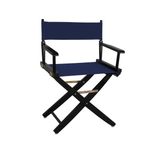 Yu Shan Extra-wide Premium Directors Chair Black Frame with Navy Color Cover - All