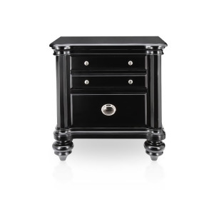 Furniture of America Contemporary Black Bedroom Nightstand - All