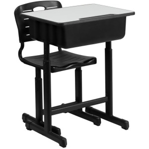Flash Furniture Adjustable Height Student Desk And Chair With Black Pedestal Fra - All