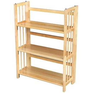 Yu Shan 3 Tier Folding Stackable Bookcase In Natural - All