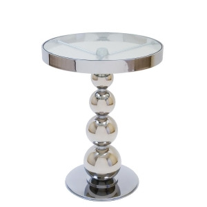 Allan Copley Designs San Juan Round Glass Top Side Table w/ Polished Chrome Base - All