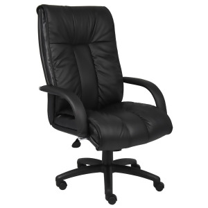 Boss Chairs Boss Italian Leather High Back Executive Chair w/ Knee Tilt - All