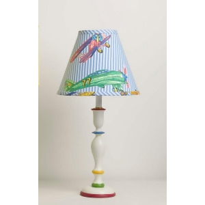 Yessica's Collection White Lamp With Primary Colored Rings And Airplane Shade - All