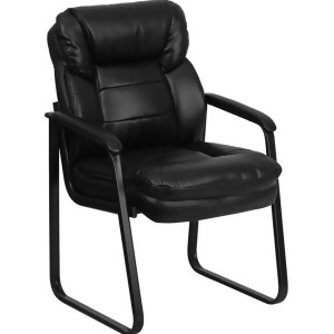 Flash Furniture Black Leather Executive Side Chair w/ Sled Base Go-1156-bk-lea - All